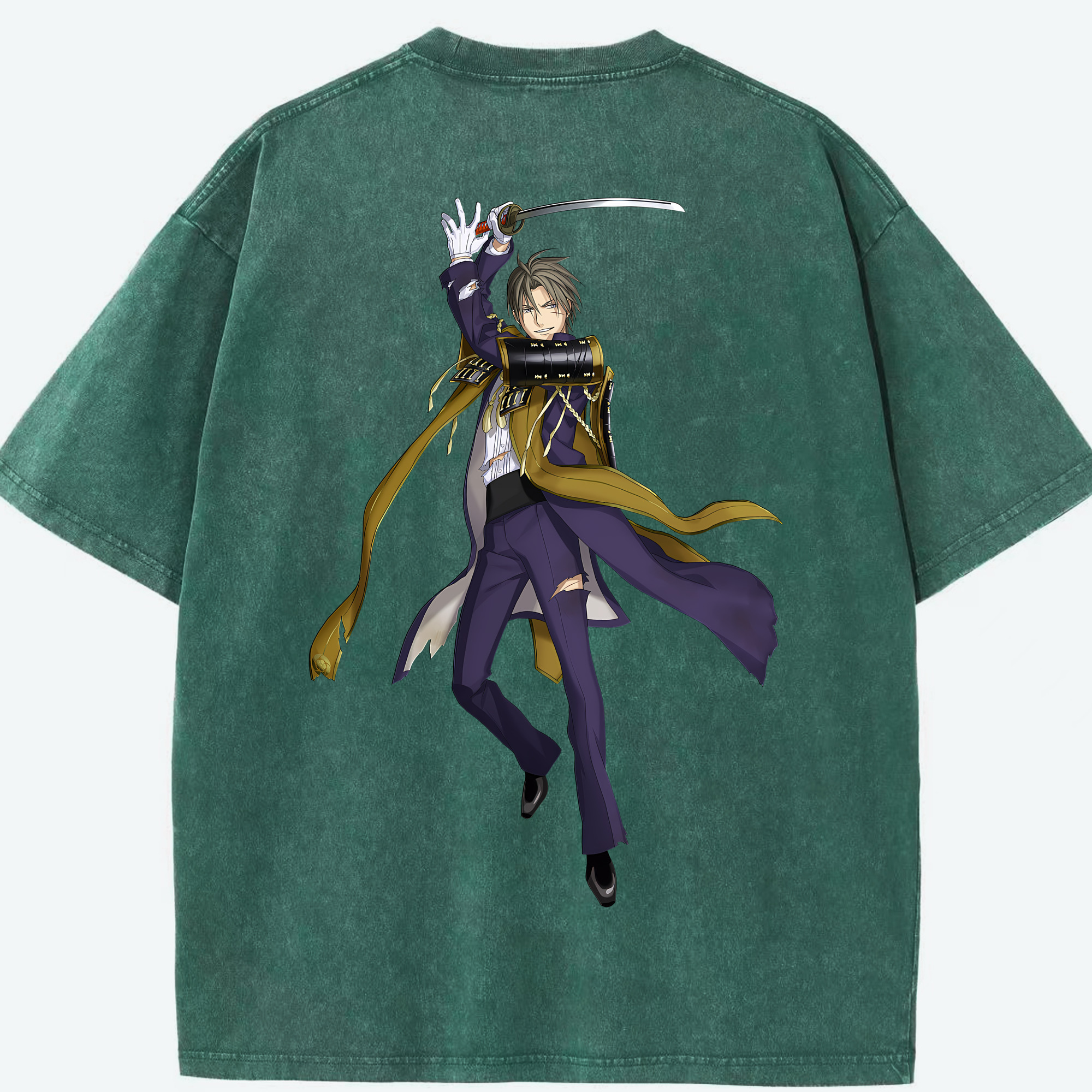 （画像用） 刀剣乱舞 Touken Ranbu 綿100% ヴィンテージ風 半袖Tシャツ（背面プリント）